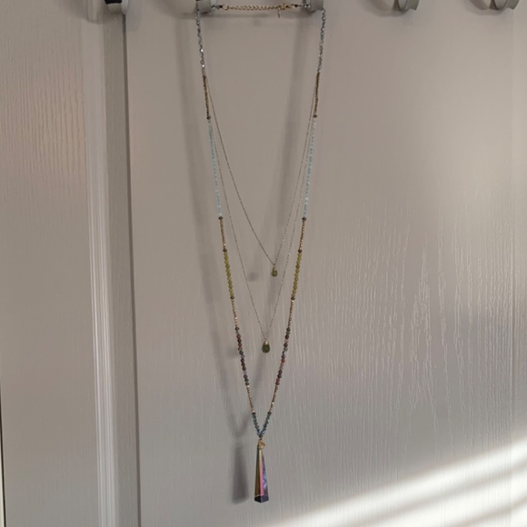Unique triple strand necklace - semi precious stones - Picture 2 of 10